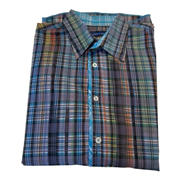 Georg Roth Los Angeles Designer Snap Button Flip Cuffs Mens Shirts Size Large - Picture 14 of 14